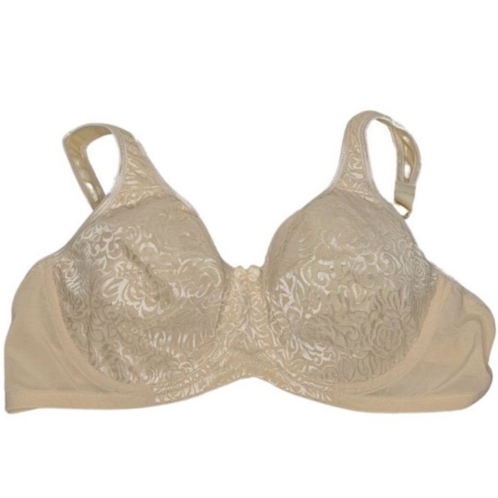 Breezies Women's Bra Sz 40B Wild Rose Lace Seamless Underwire Yellow A260366